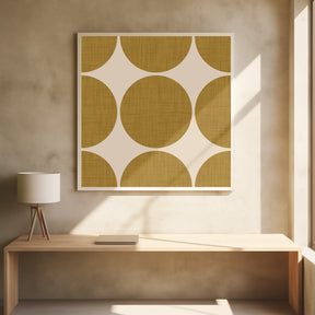 Modern Mustard Retro Spheres-Mid Century Modern Poster