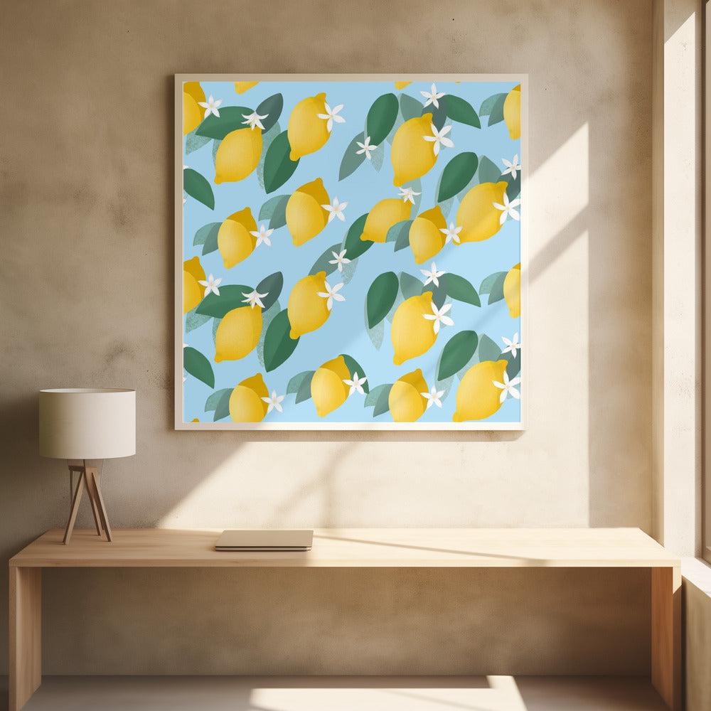 Lemons Pattern Poster