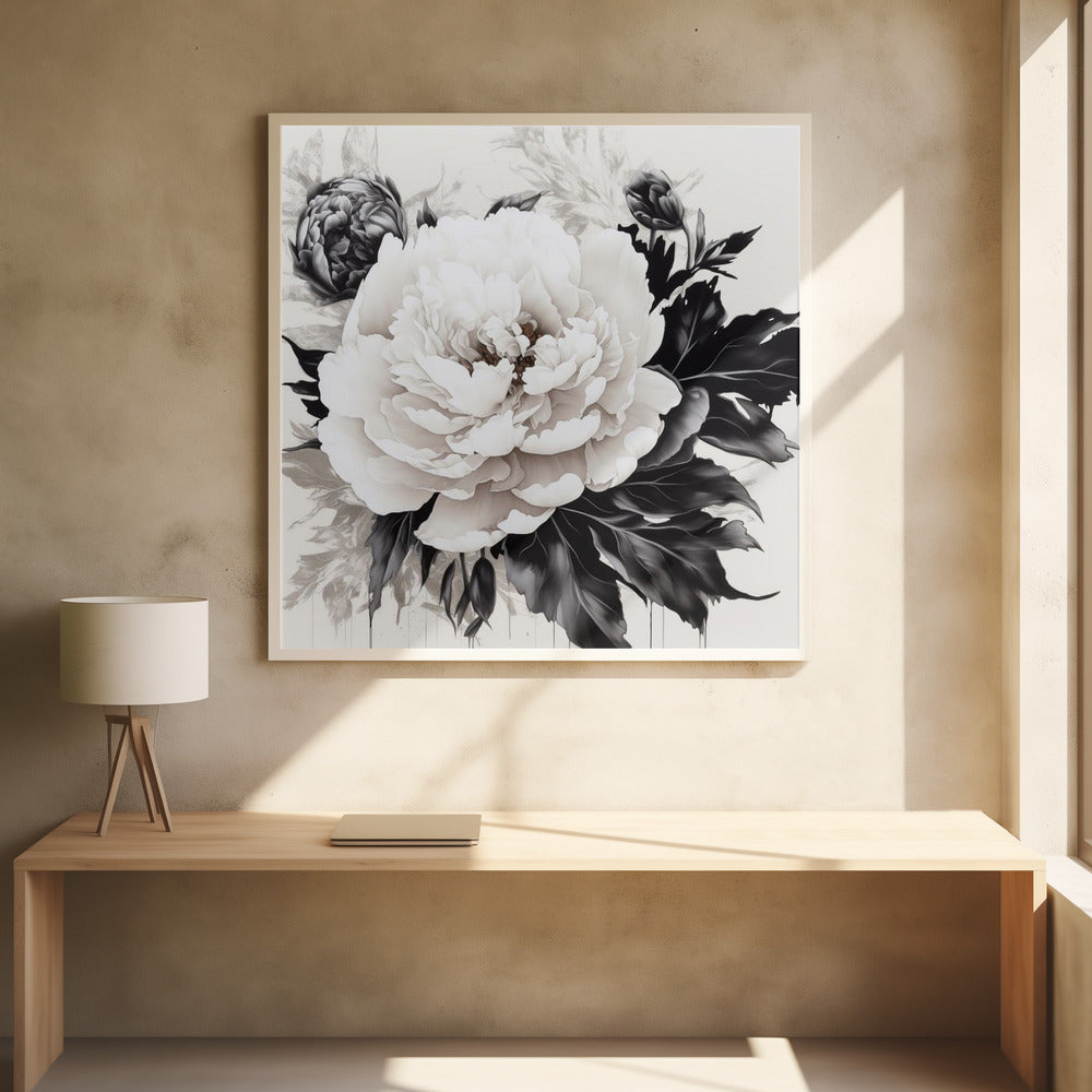 Peonies Sketch Poster