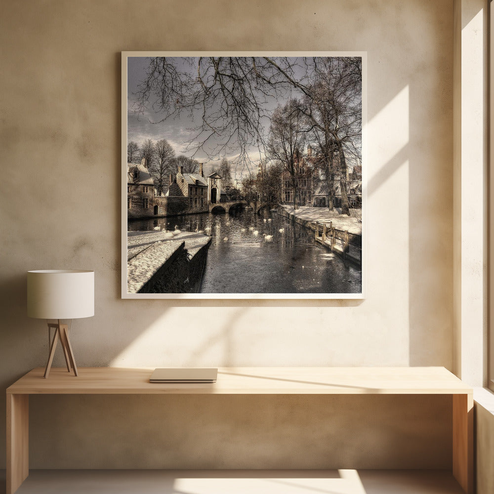 Bruges in Christmas dress Poster