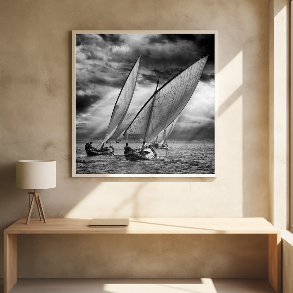 Sailboats and Light Poster