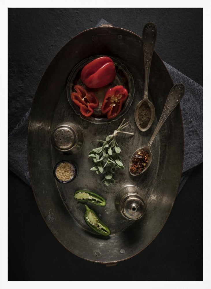 Fresh and dried spices Poster