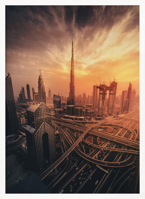 Dubai's Fiery sunset Poster