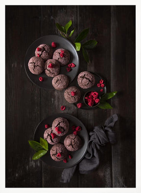 Raspberry chocolate crinkle cookies Poster