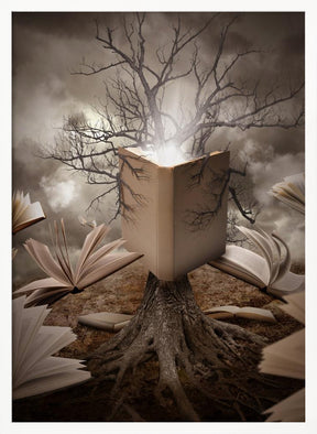 Old Tree Reading Story Book Poster