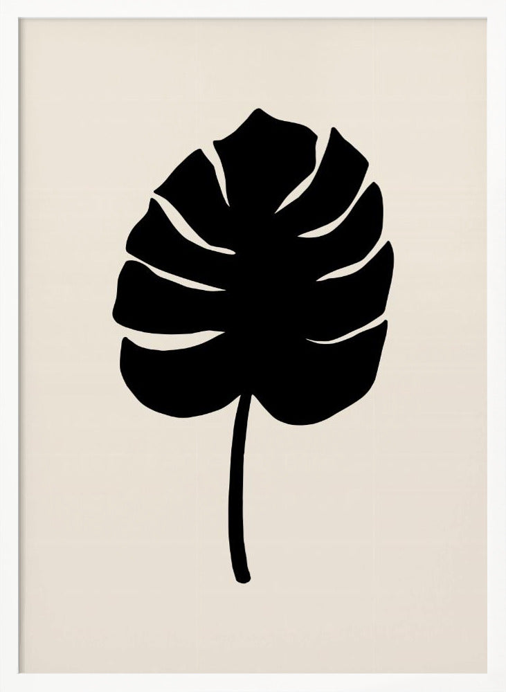 Monstera Leaf Black Poster