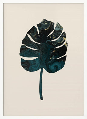 Monstera Marble Green Poster