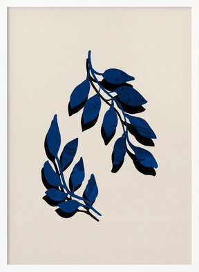 Blue Twig Brush Poster