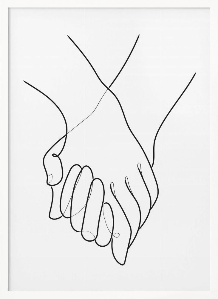 Holding Hands Lines Poster