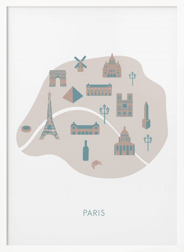 Paris Map Poster