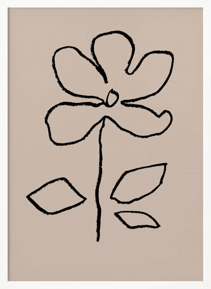 Oil Pastel Flower Black Poster