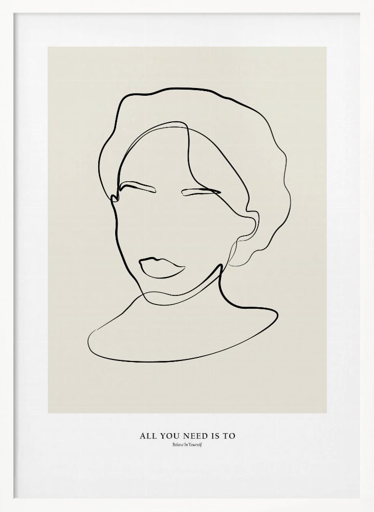 Modern female line art Poster