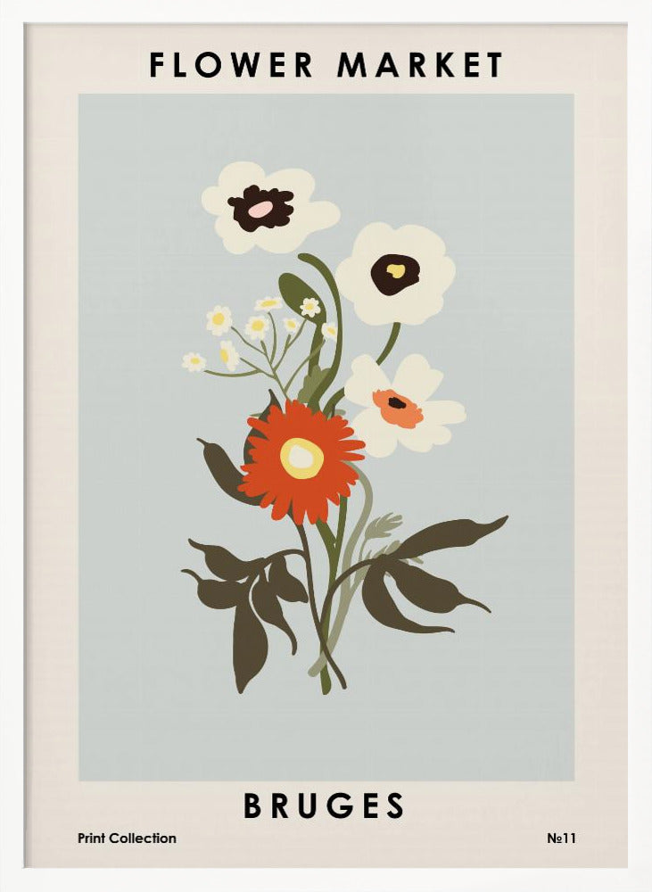 Flower Market Bruges Poster