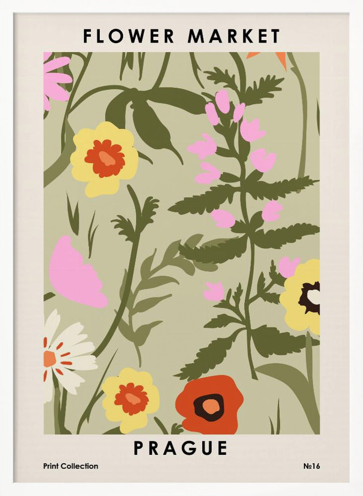 Flower Market Prague Poster