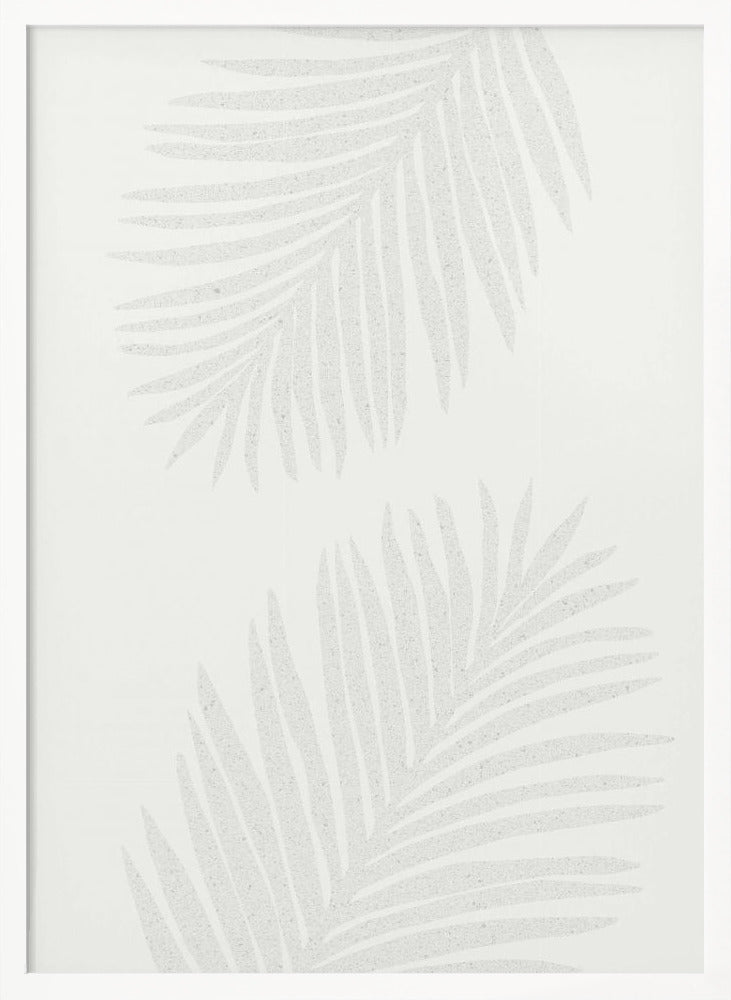 PALM LEAF 13 GRAY PATTERN Poster