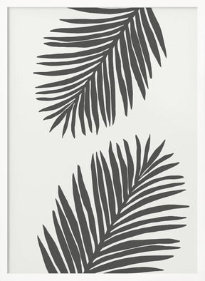 PALM LEAF 12 GRAPHITE GRAY Poster