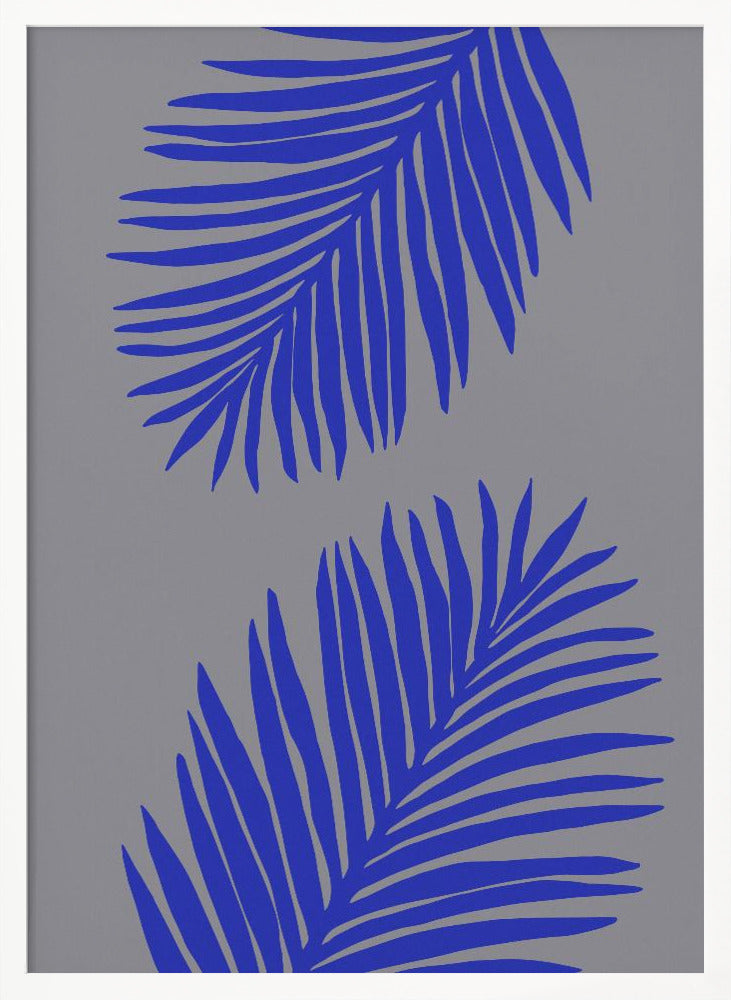 PALM LEAF 02 SOFT GRAY Poster