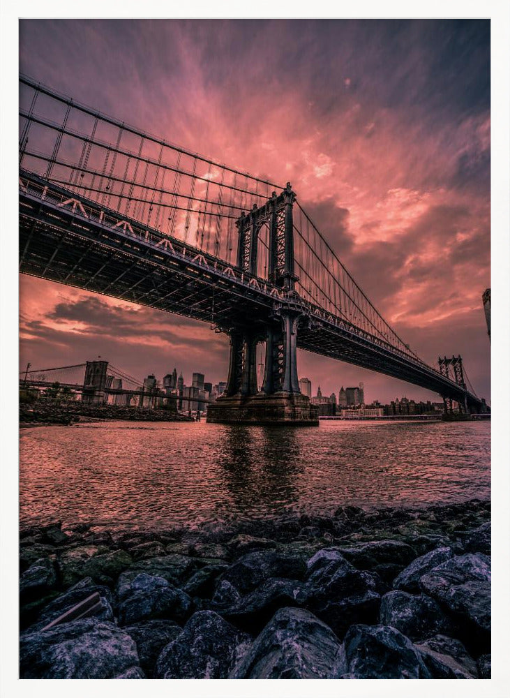 Manhattan Bridge Wide Angle Poster