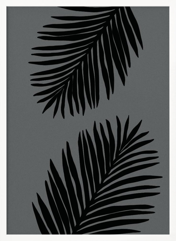 Palm Leaf Gray 02 Poster