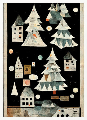 A Paper Village At Night Poster