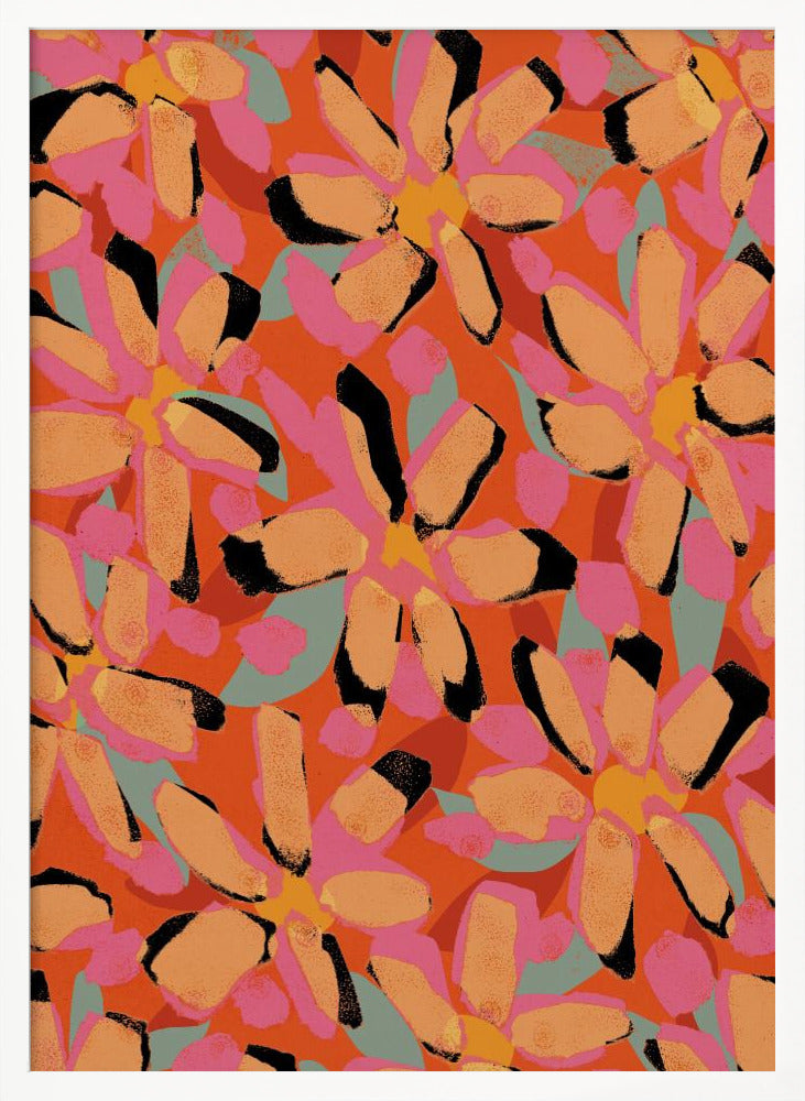 Yellow Flower Pattern Poster