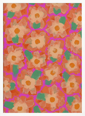 Orange Cute Blossoms Poster