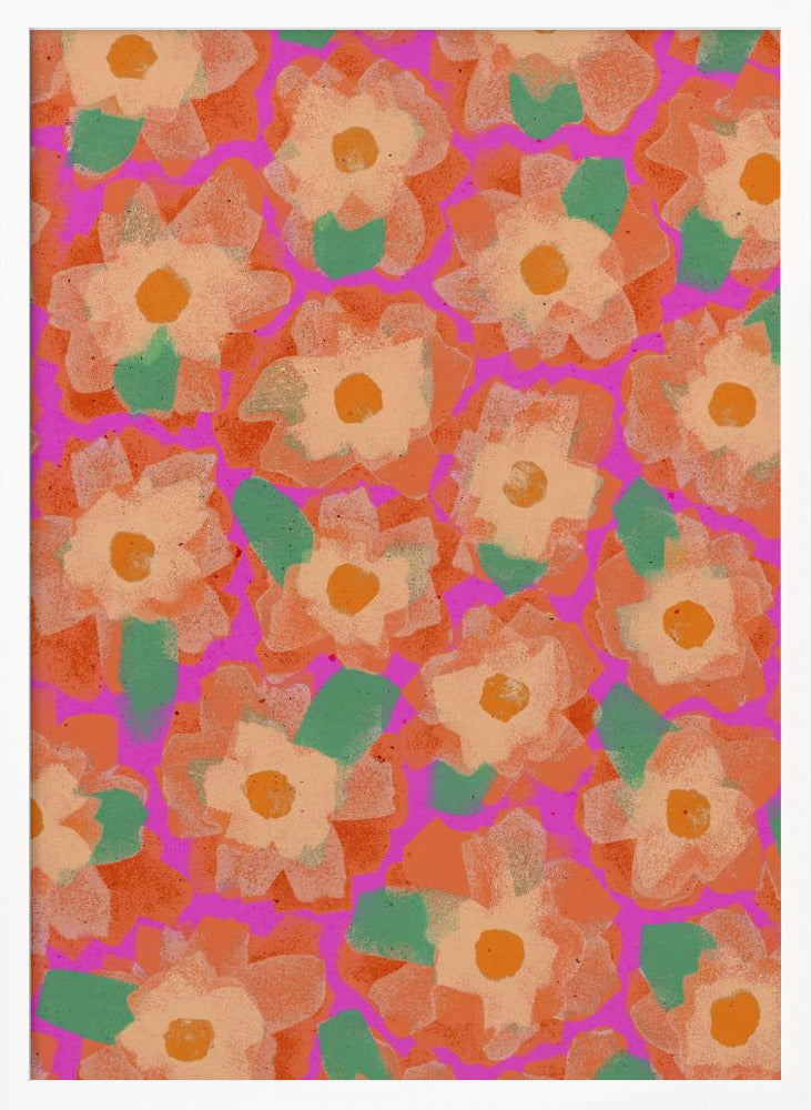 Orange Cute Blossoms Poster