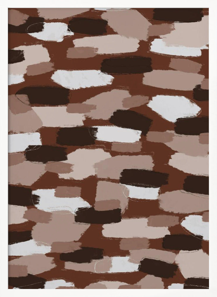 Brown Beige Strokes Poster