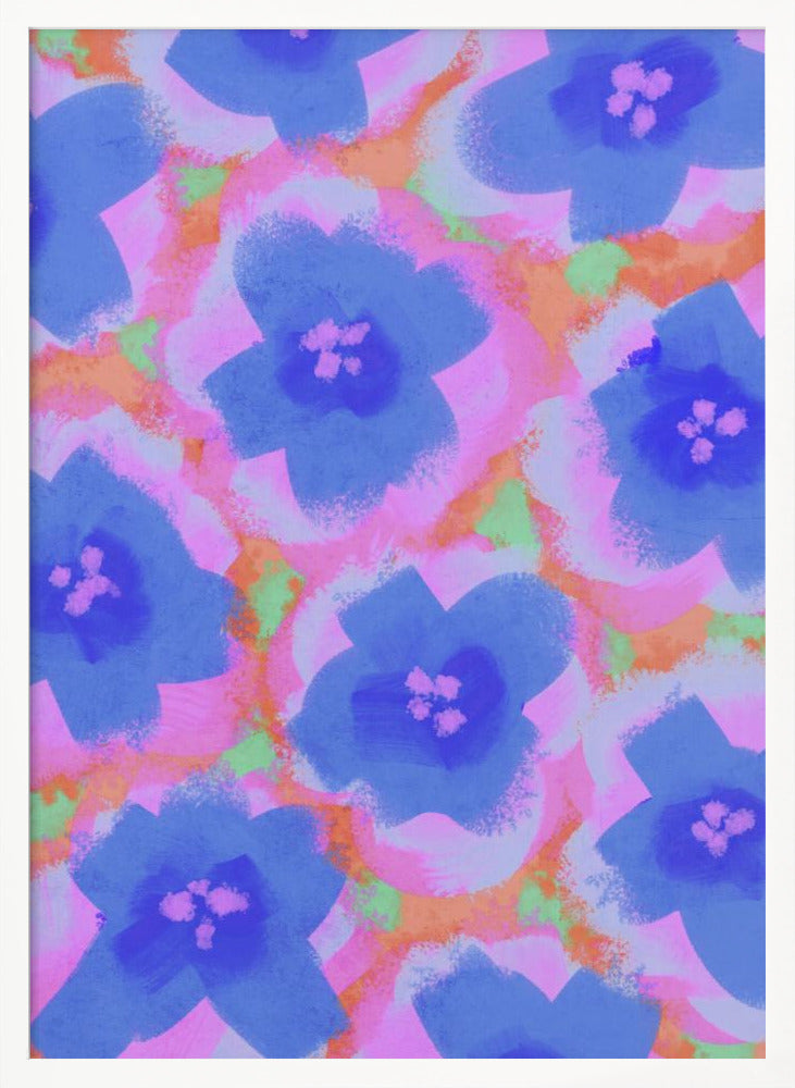 Purple Flowers Pattern Poster