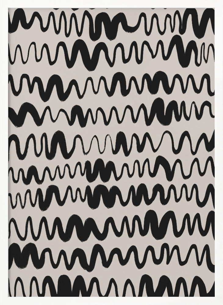 Black Waves Pattern Poster