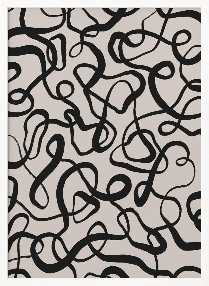 Simple Black Loops Pattern Poster