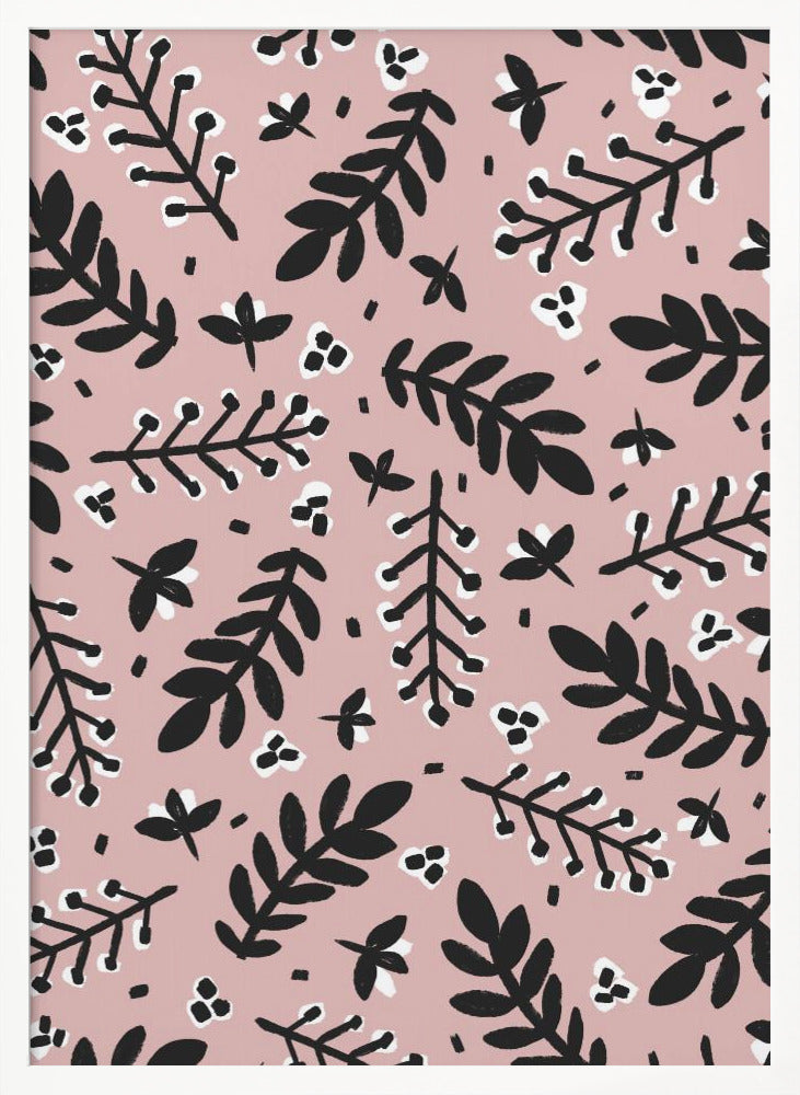 Branches And Berries (Pink) Poster