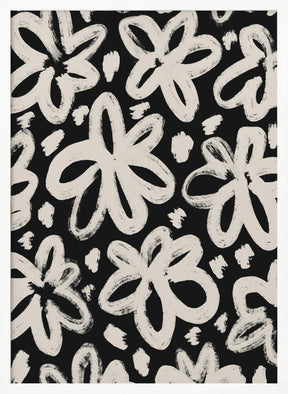 Giant Beige Flower Pattern Poster