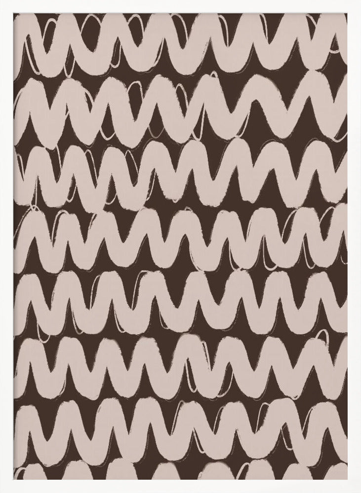 Big Beige ZigZag Pattern Poster
