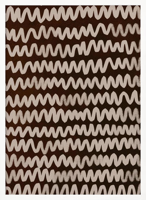 Beige ZigZag on Rusty Color Pattern Poster