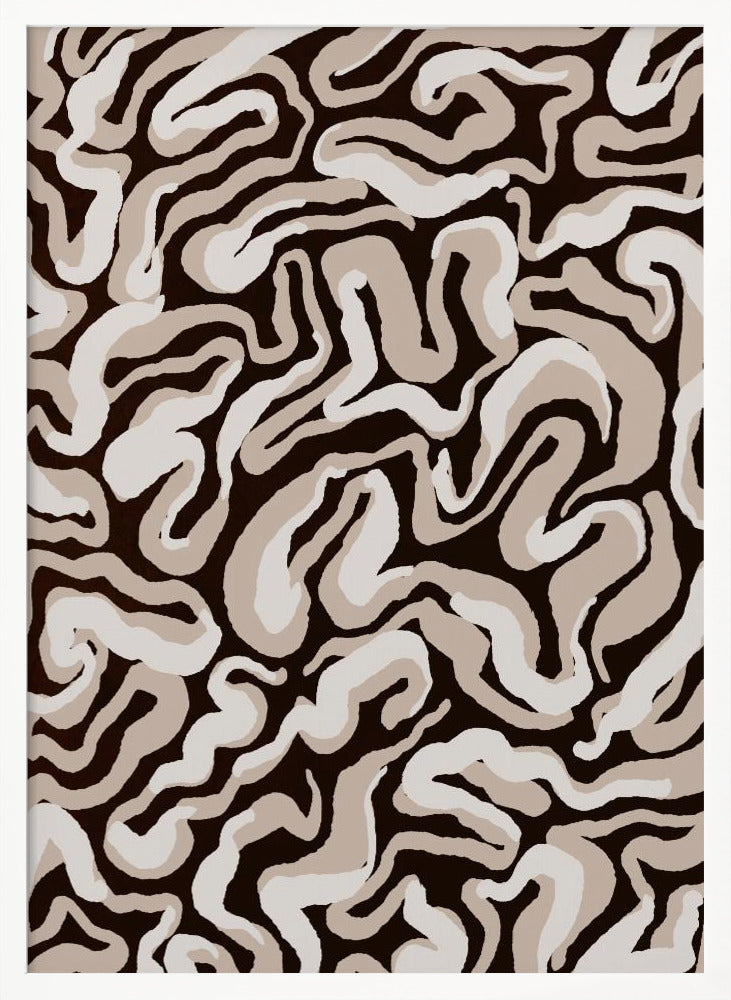 White Beige Pattern Poster