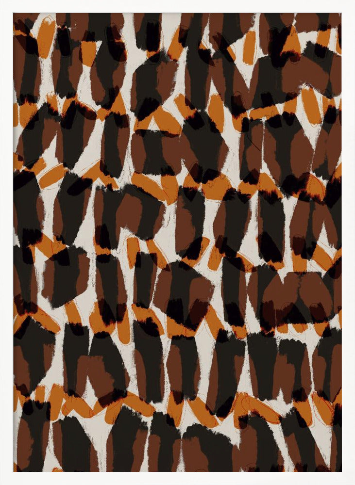 Brown Orange Brush Strokes Poster