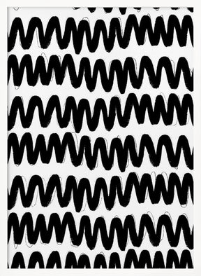 Black Zig Zag Pattern Poster