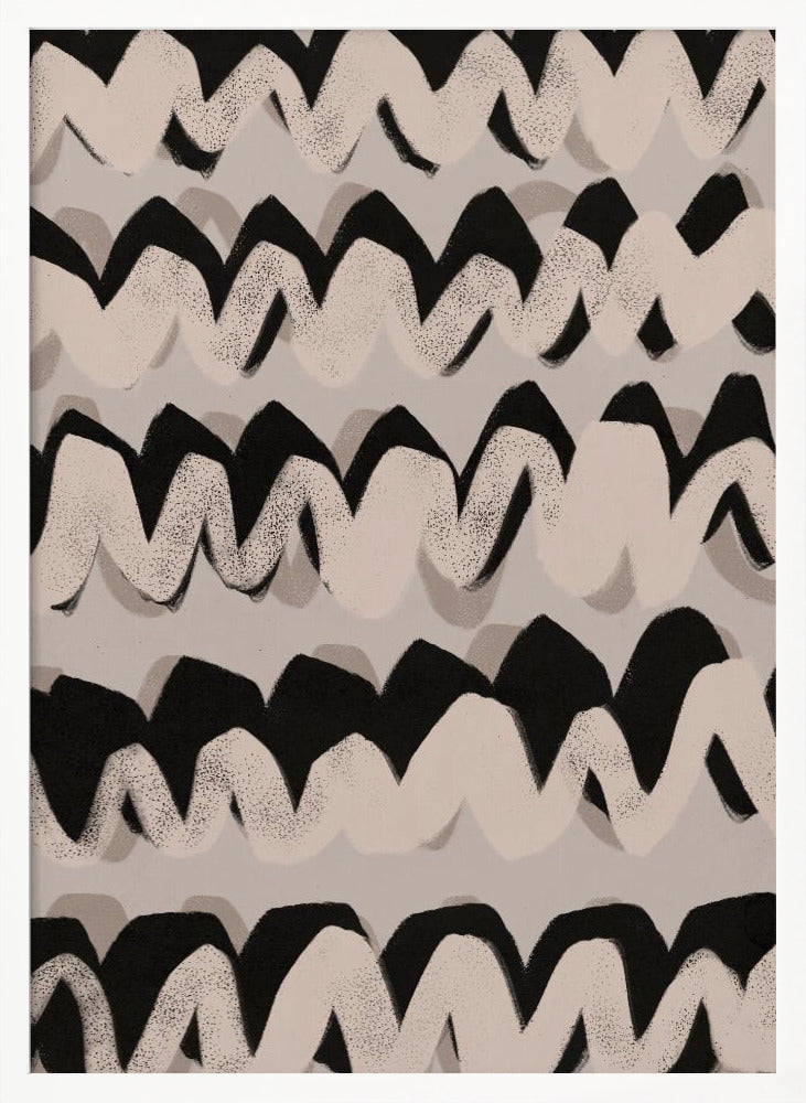 Sprayed Beige Waves Pattern Poster