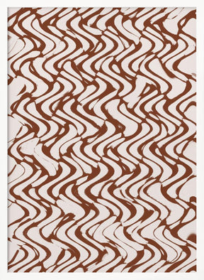 Beige Wavey Zig Zag Pattern Poster