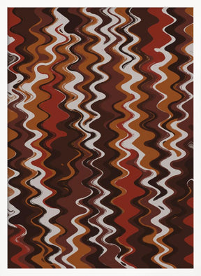 Red Earthy Waves Pattern Poster