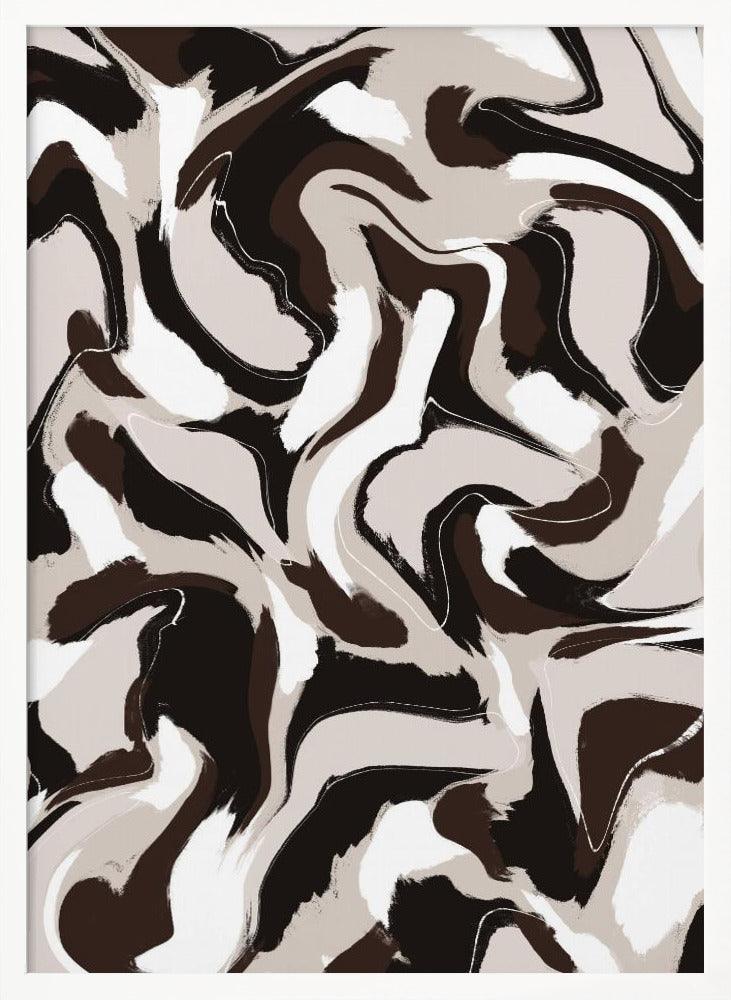 White Beige Brown Pattern Poster