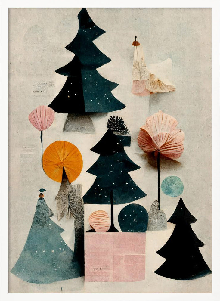 Cute Pine Tree Composition Poster