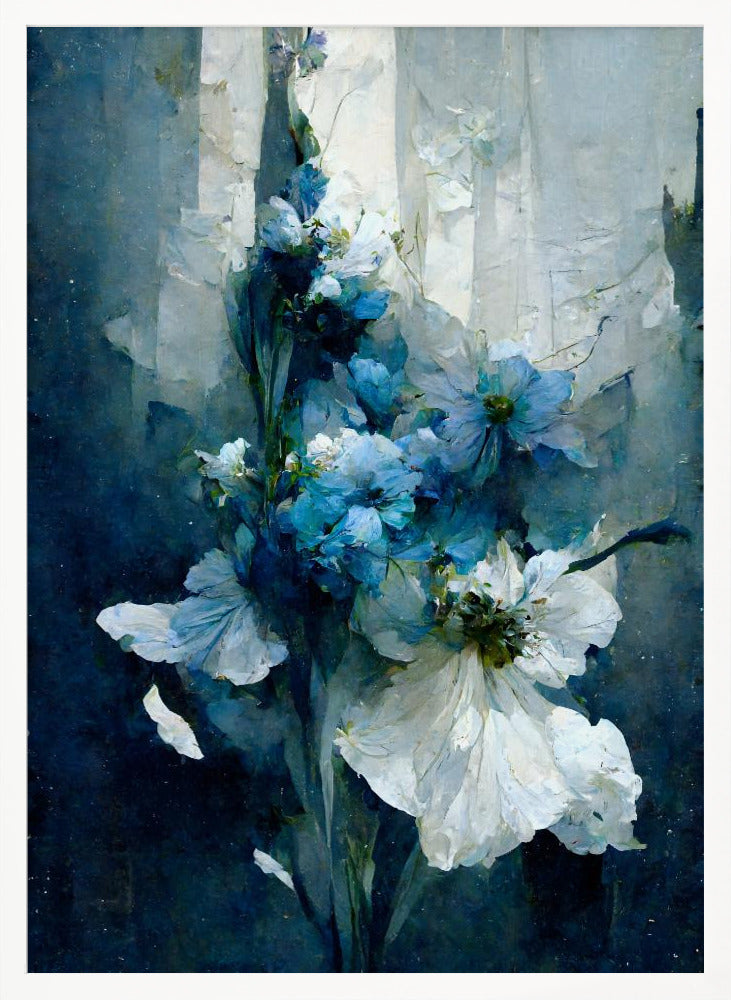 Blue Flower Bouquet Poster