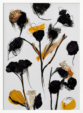 Black Dry Flowers Poster