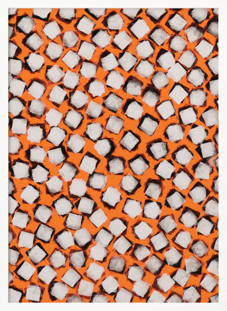 White Cubes Pattern Poster