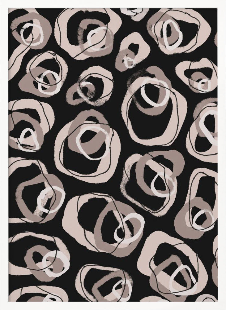 Beige Rings Pattern Poster