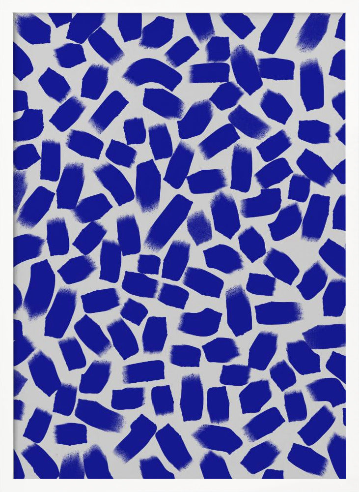 Blue Brush Strokes Pattern Poster