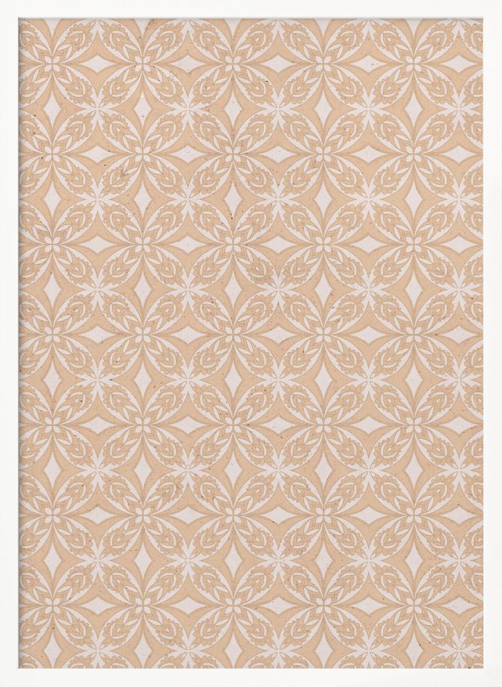 Geometric Beige Tile Pattern Poster