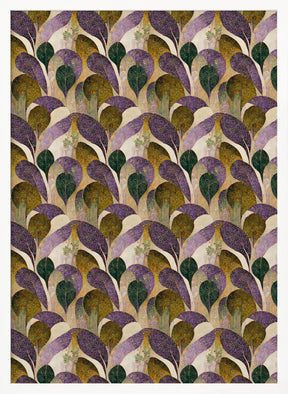 Purple Leafs Pattern Poster